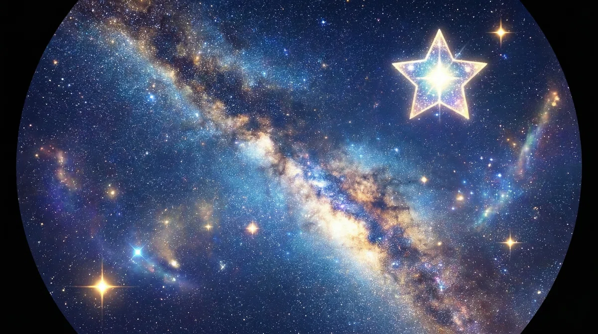 望遠鏡から除いた星空