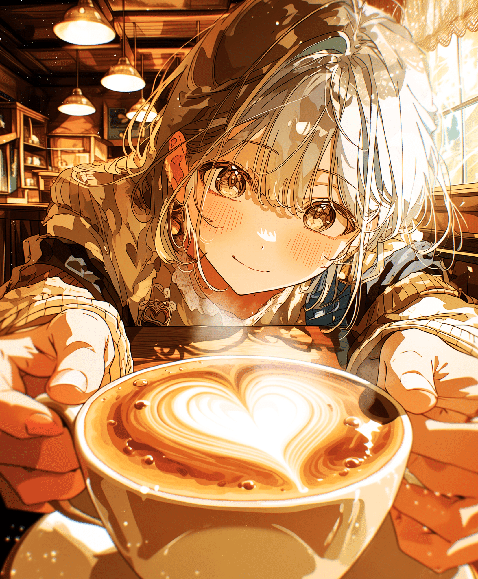 カフェラテ色の優しさを集めて︰ひと休みする日常【画像生成AI / 4コマ カフェラテ色の優しさを集めて︰ひと休みする日常【画像生成AI / 4コマ