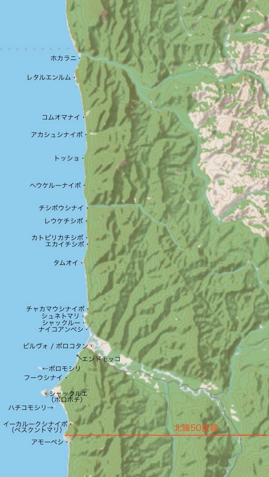 樺太地名研究20〉古地図に見えるピリヴォ（ポロコタン）周辺の地名