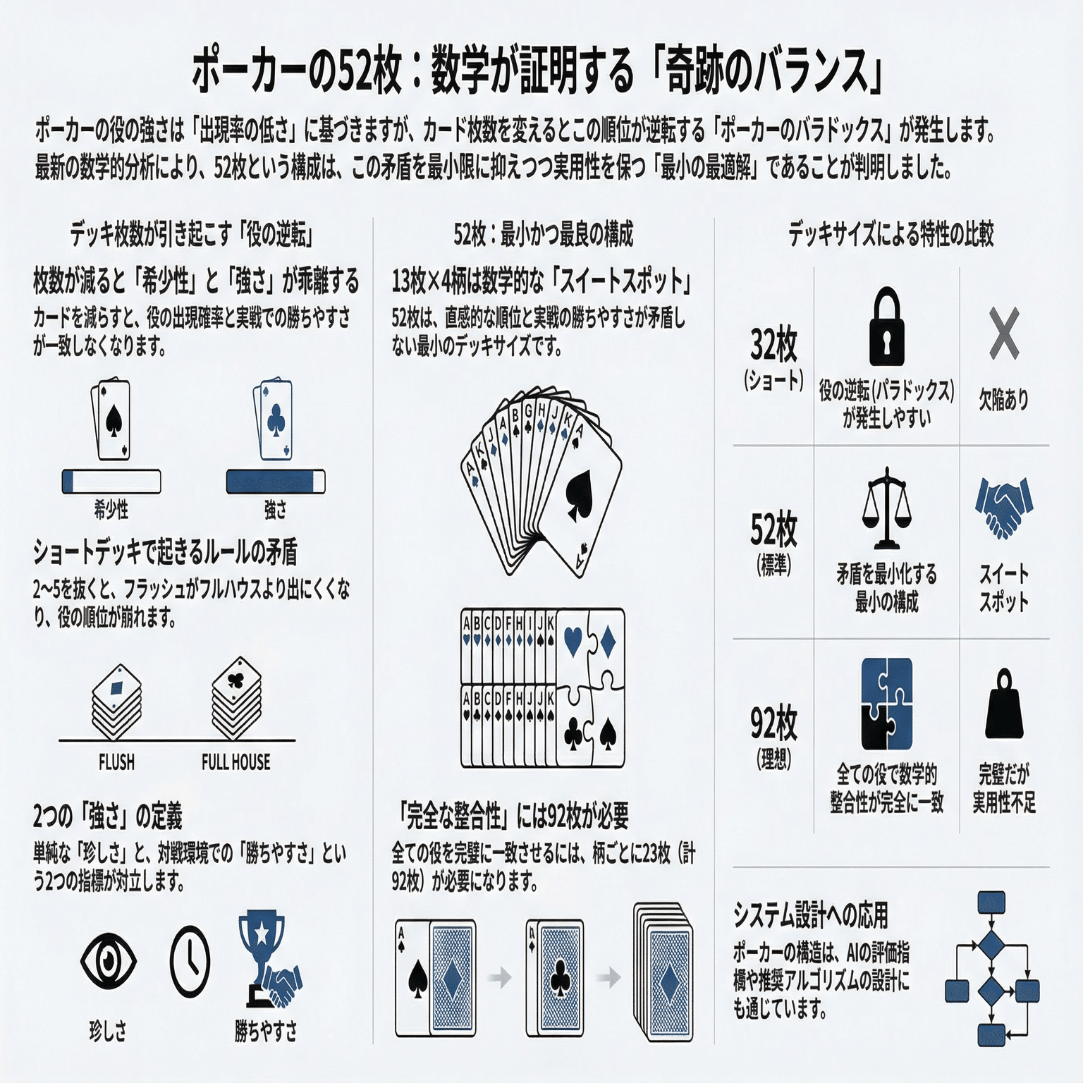 52枚は偶然じゃない。ポーカーが「うまくできすぎている」数学の話