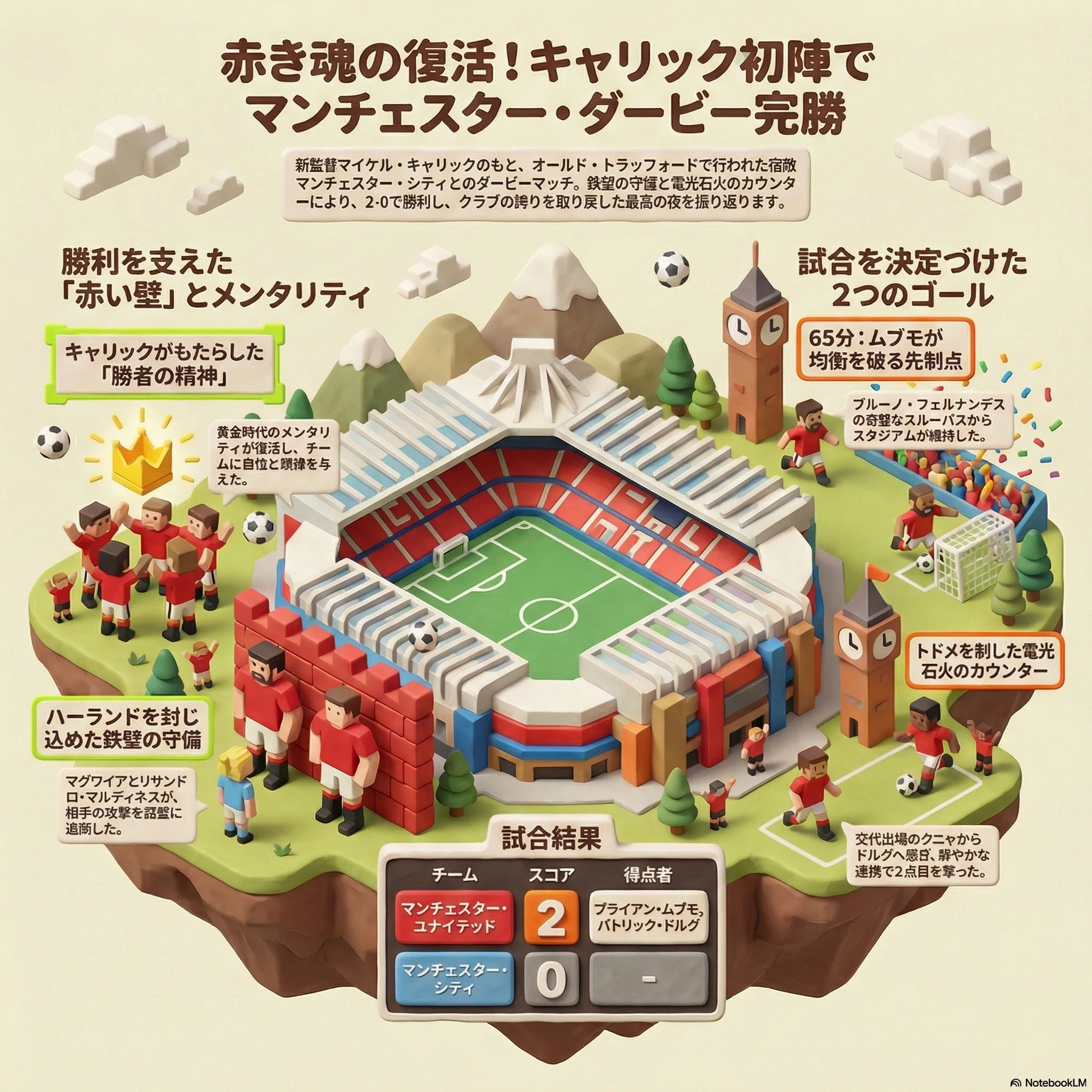 マンチェスターは赤に染まる」キャリック初陣のユナイテッドが宿敵