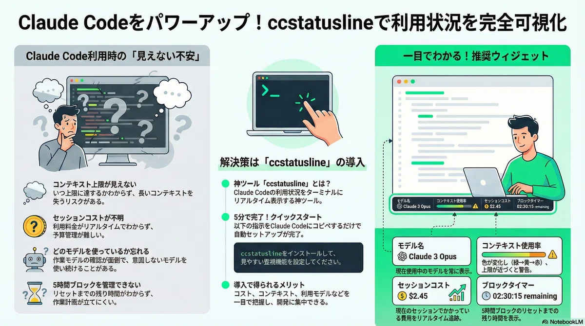 How to install ccstatusline in Claude Code to visualize usage｜shogaku