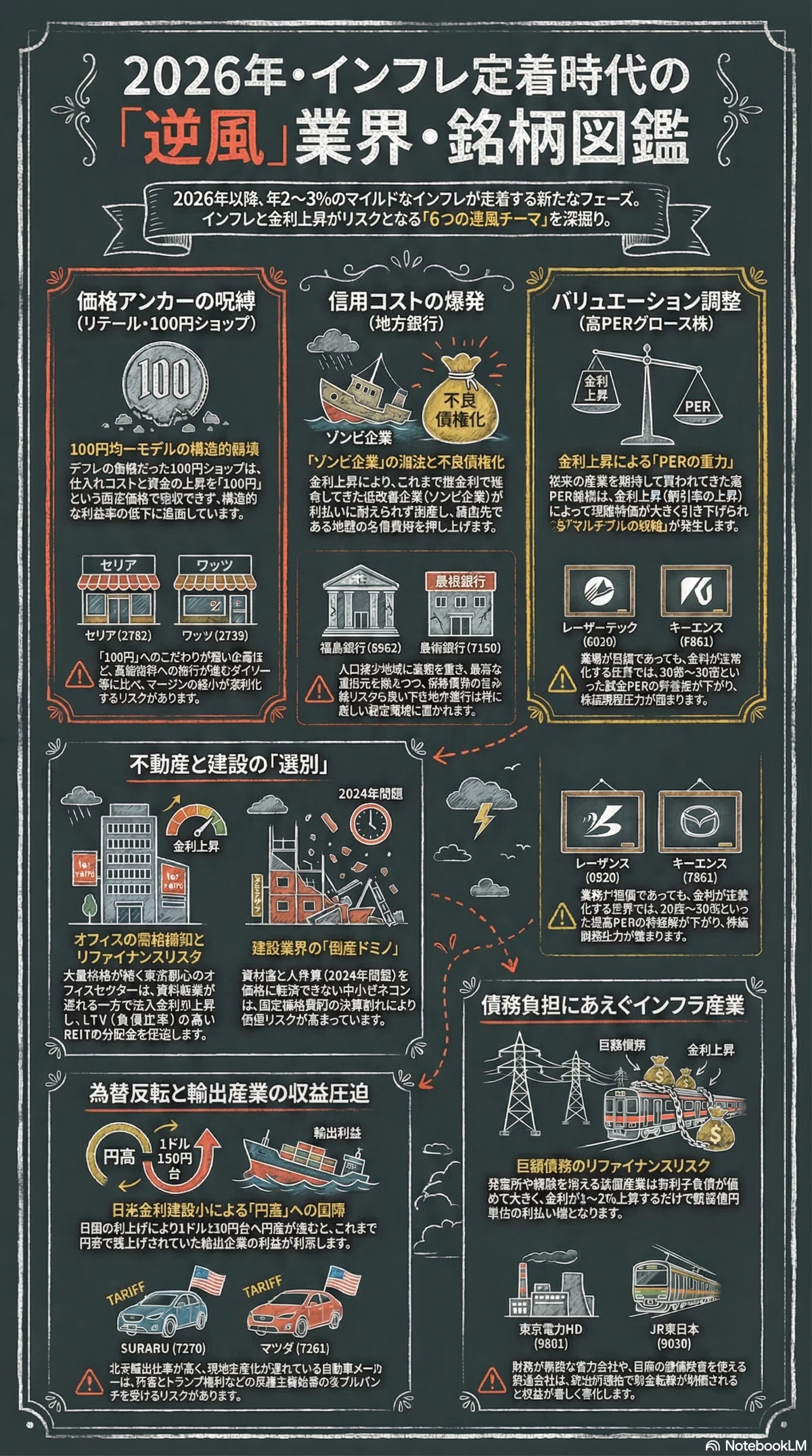 インフレ定着時代の株式投資戦略：物価上昇が「逆風」となる業界・銘柄