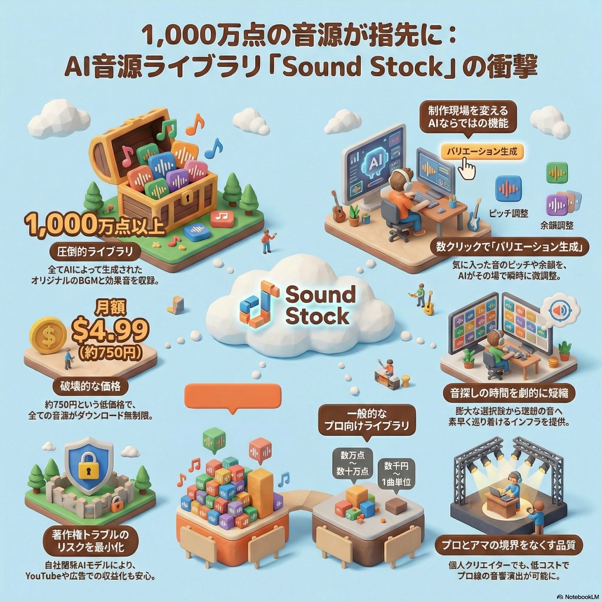 世界最大級のAI音源ライブラリ「Sound Stock」が遂にローンチ！｜y-kishioka