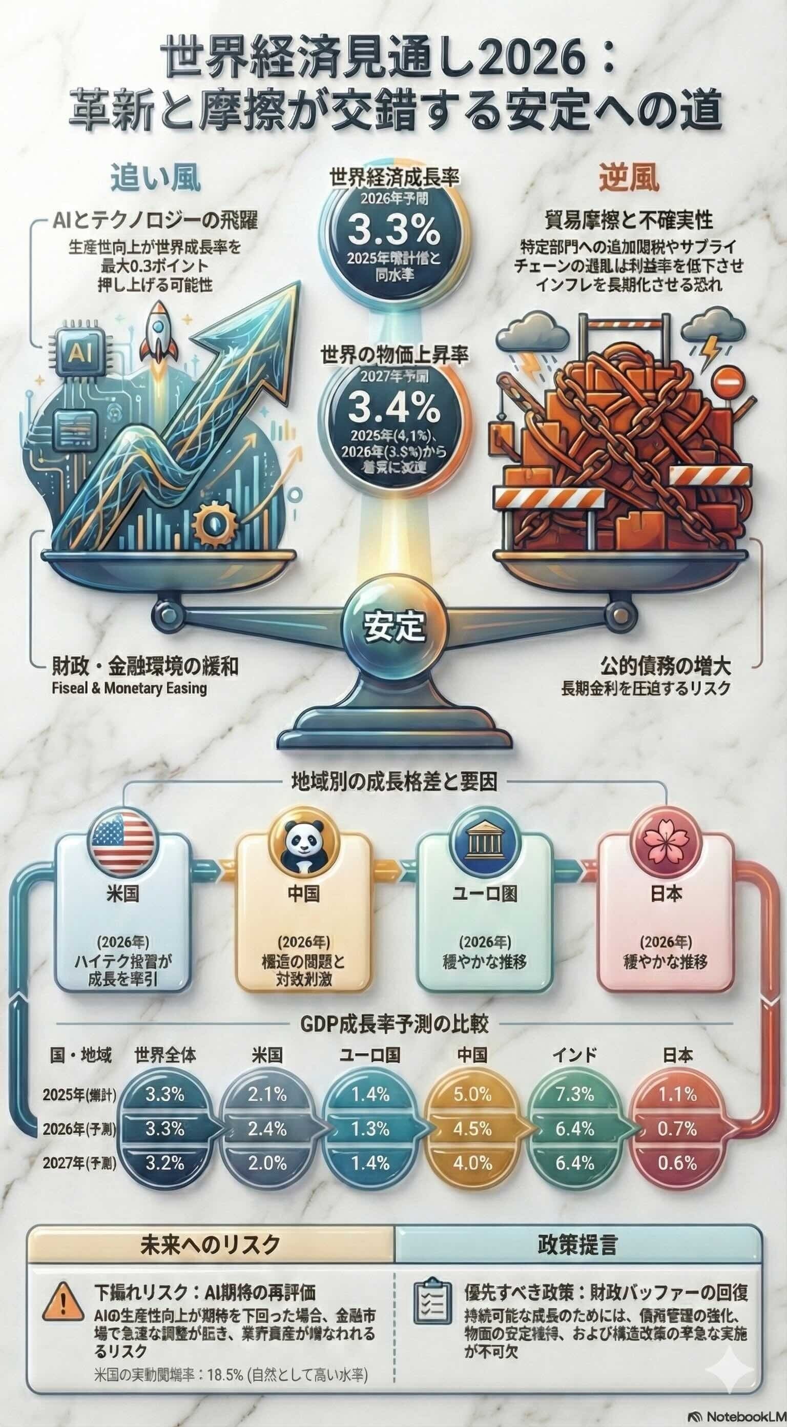 世界経済分析レポートのポイント解説（IMF 世界経済見通し 2026年1月