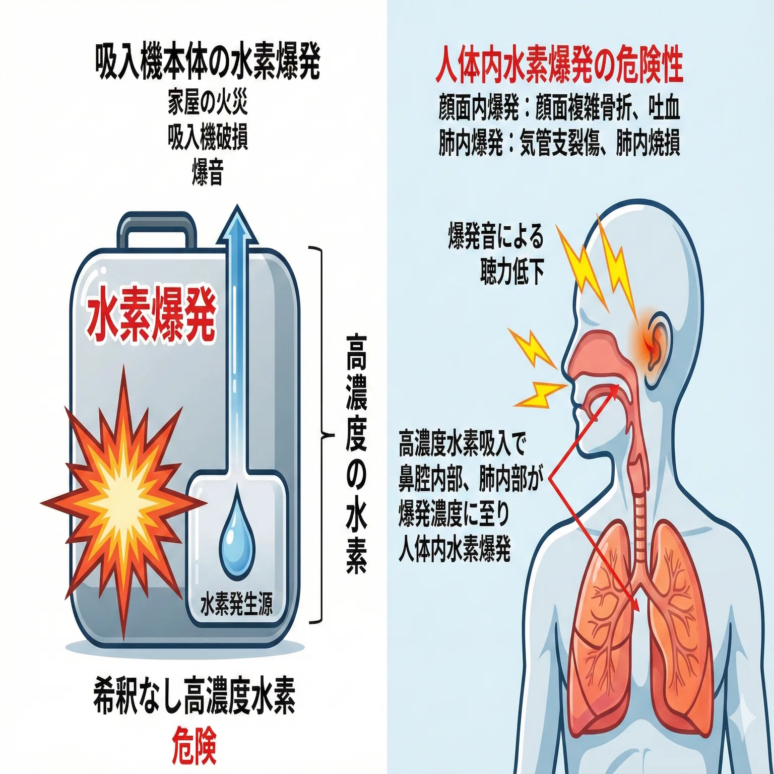 MiZ株式会社「高濃度水素吸入器による人体内水素爆発事故」に関する
