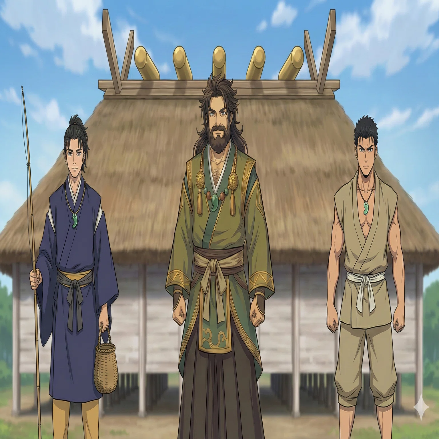 AIイラスト日本神話｜13．オオクニヌシとスクナビコナの国づくり｜ほぼ