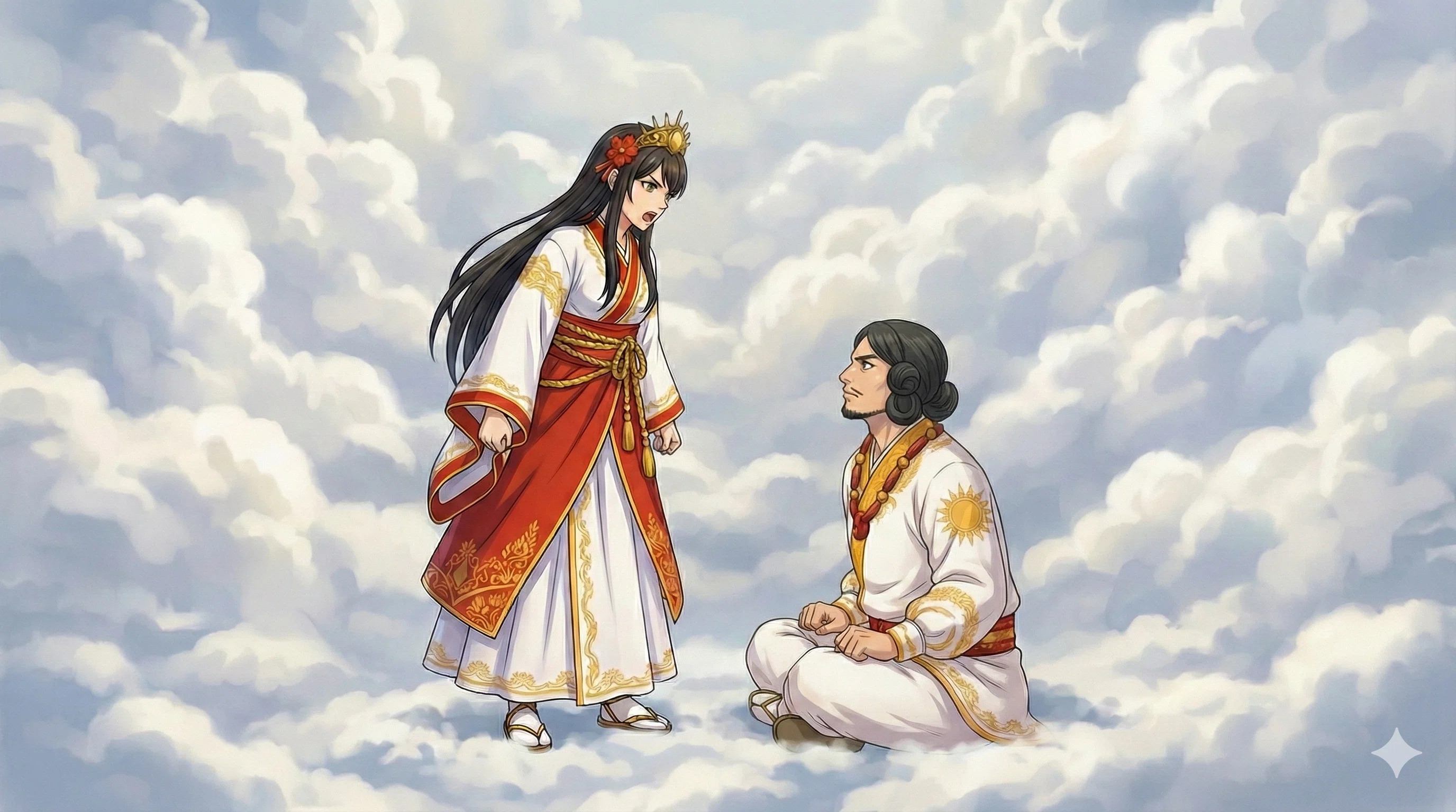 AIイラスト日本神話｜14．天からの使者を迎えるオオクニヌシ｜ほぼ63世