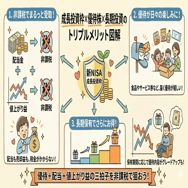 株主優待×長期投資でゆるく続ける新NISA活用術｜元・失敗投資家の長期投資術