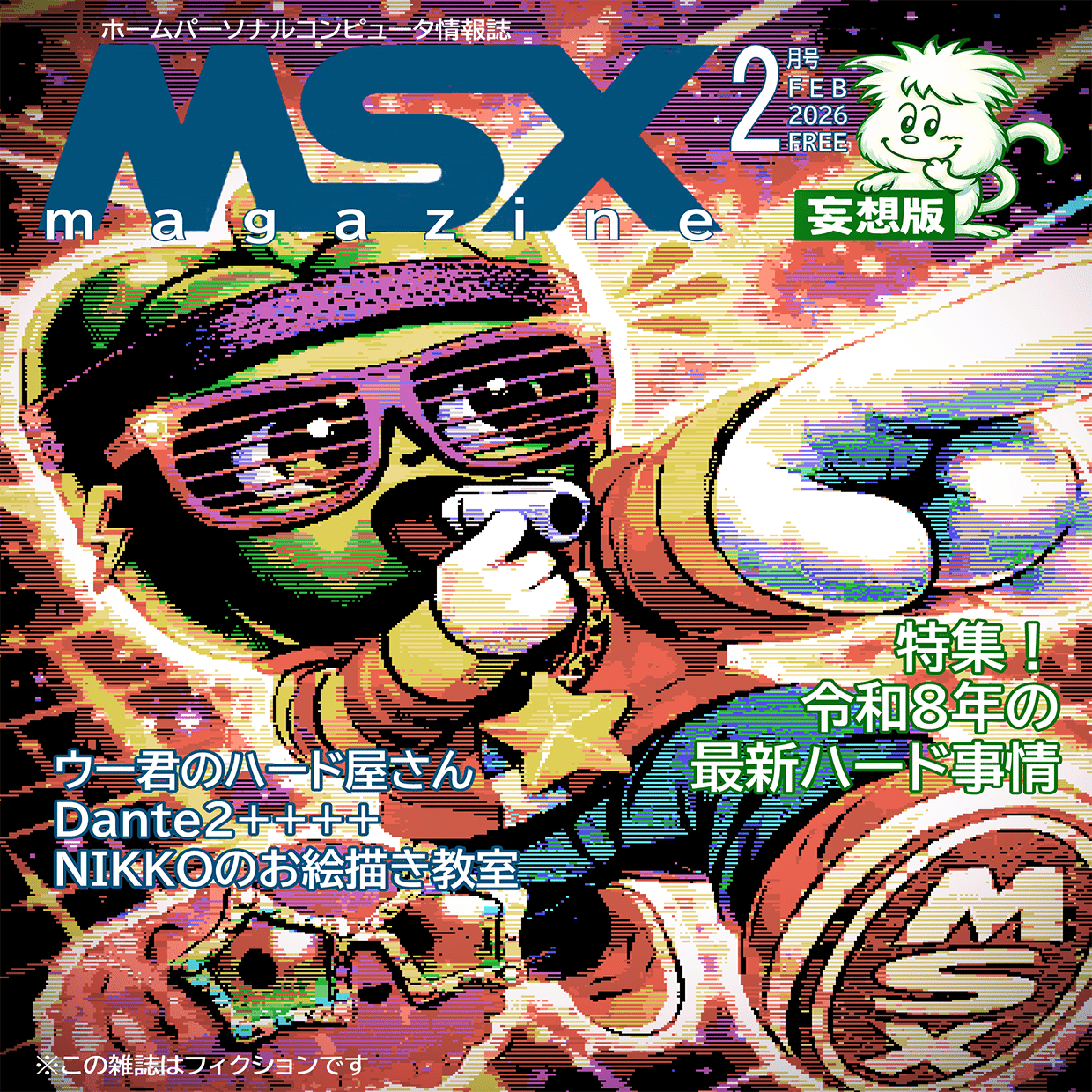 MSX1で描かれたMSXマガジン表紙絵（妄想版）2026年2月号｜Harayoki
