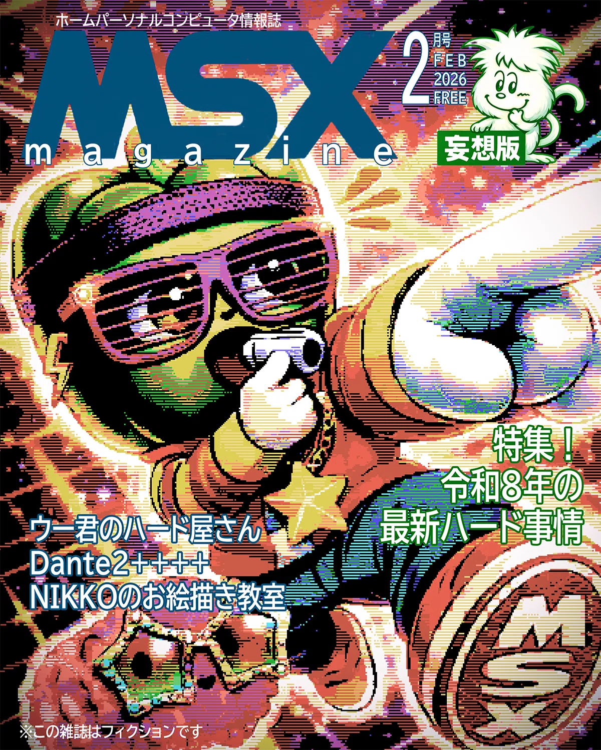 MSX1で描かれたMSXマガジン表紙絵（妄想版）2026年2月号｜Harayoki