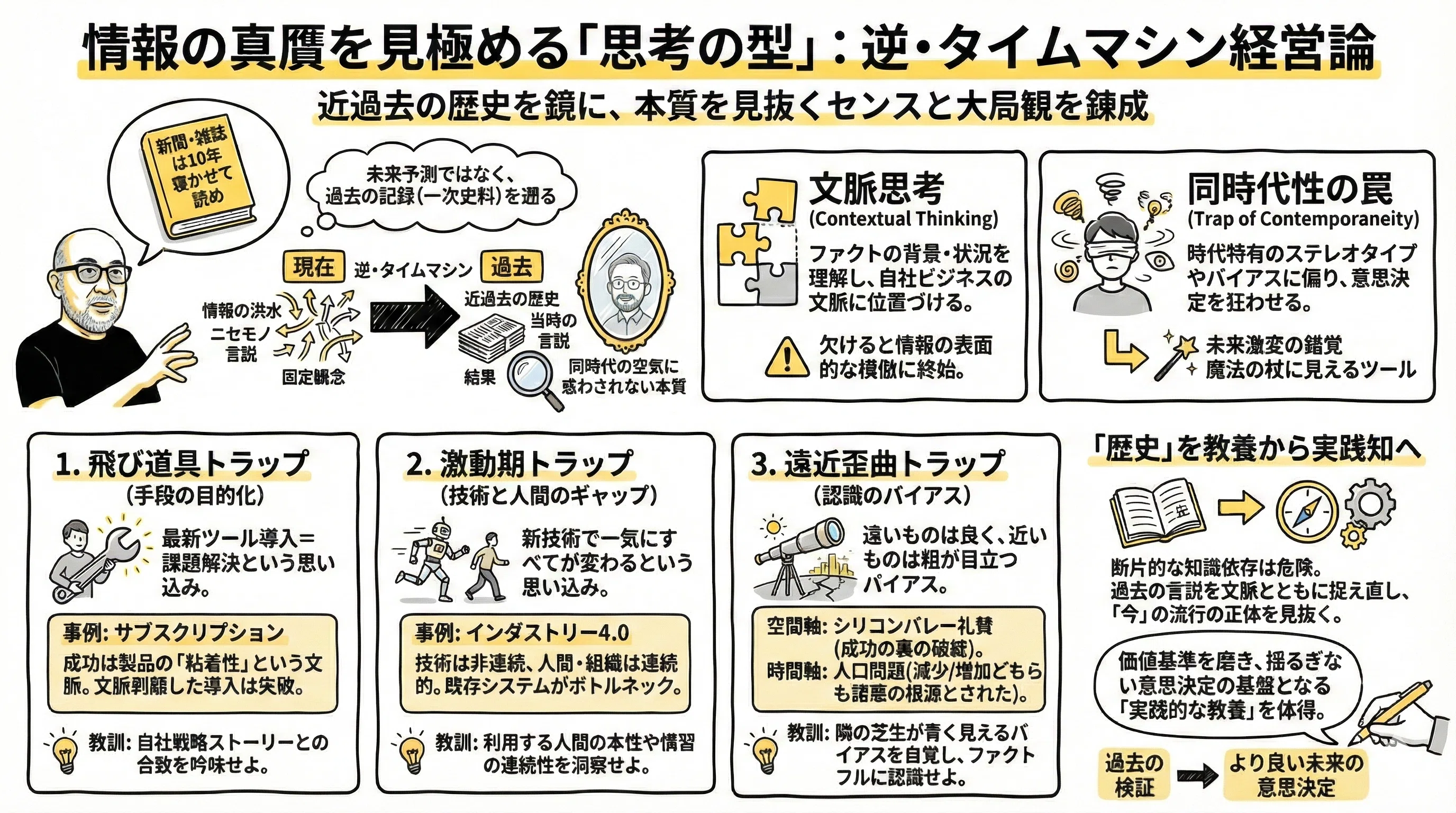 1日1note_グラレコログ_vol.15. 『逆・タイムマシン経営論』 〜 近過去
