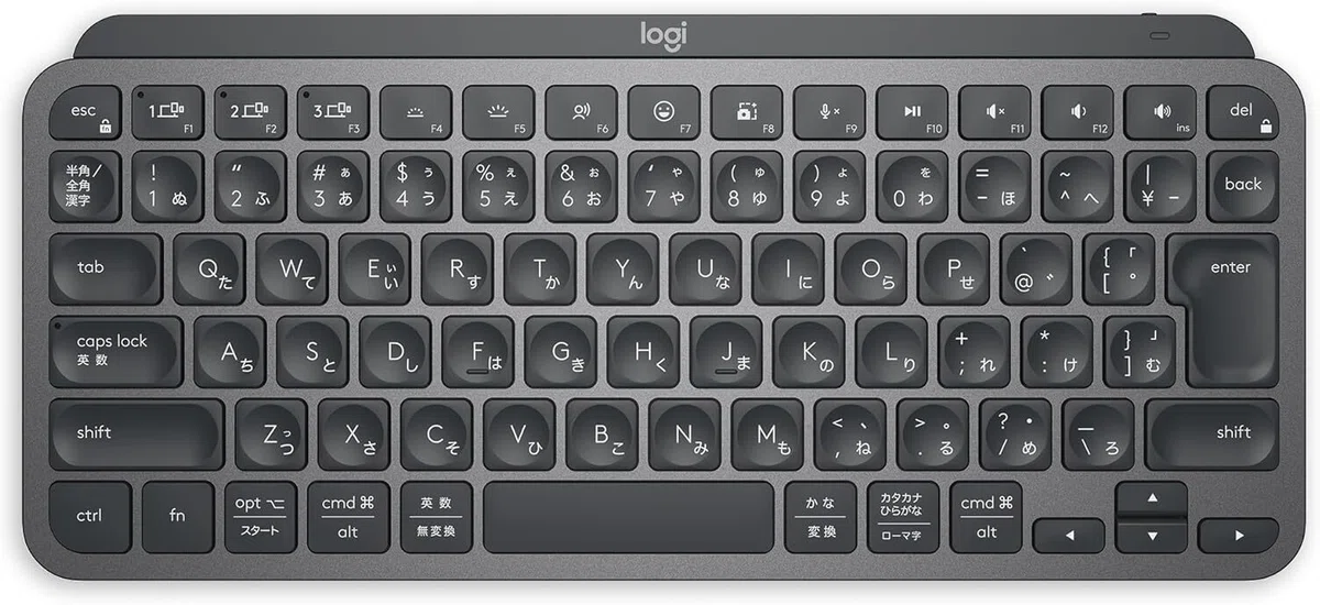 【Amazon.co.jp限定】ロジクール MX KEYS mini KX700GRd ミニマリスト ワイヤレス イルミネイテッド キーボード グラファイト 充電式 Bluetooth Logi Bolt Unifying非対応 USB-C-A 日本語配列 無線 KX700 国内正規品 商品写真画像