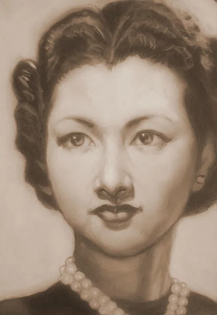 都志良三肖像画大全（55）高峰秀子さん ( 1924 - 2010 ) Japan を