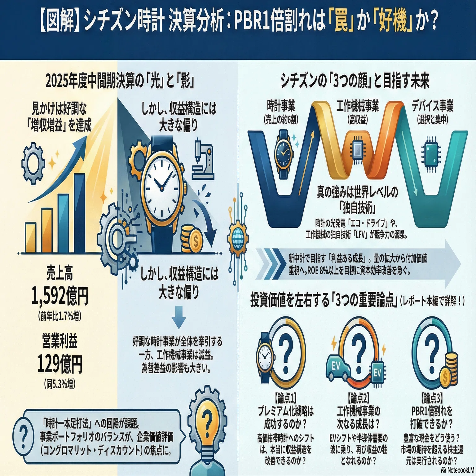 7762】シチズン時計：現金1000億円の超・金庫株。PBR1倍割れ是正と