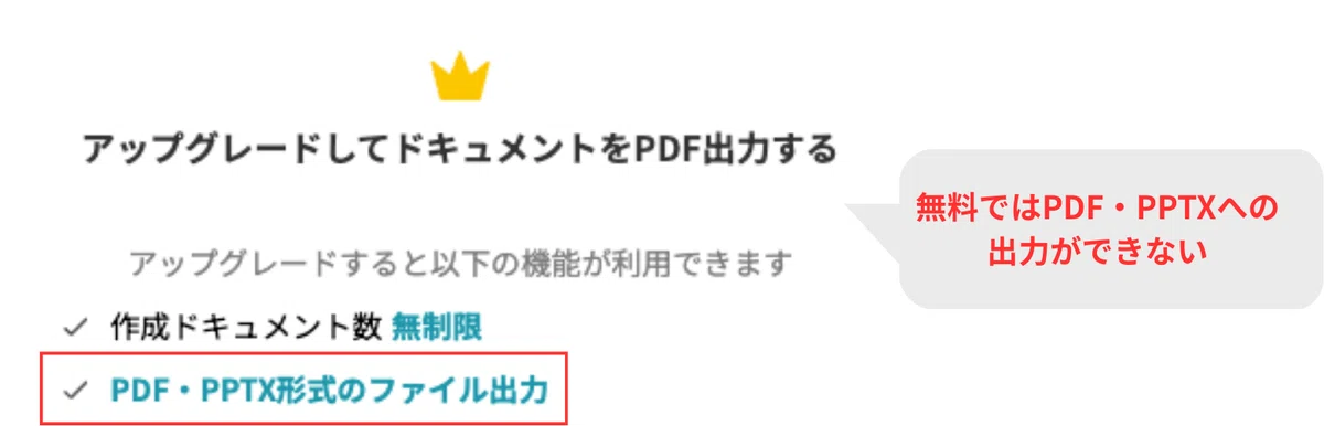 イルシルの無料プランでは、スライドのダウンロードができない