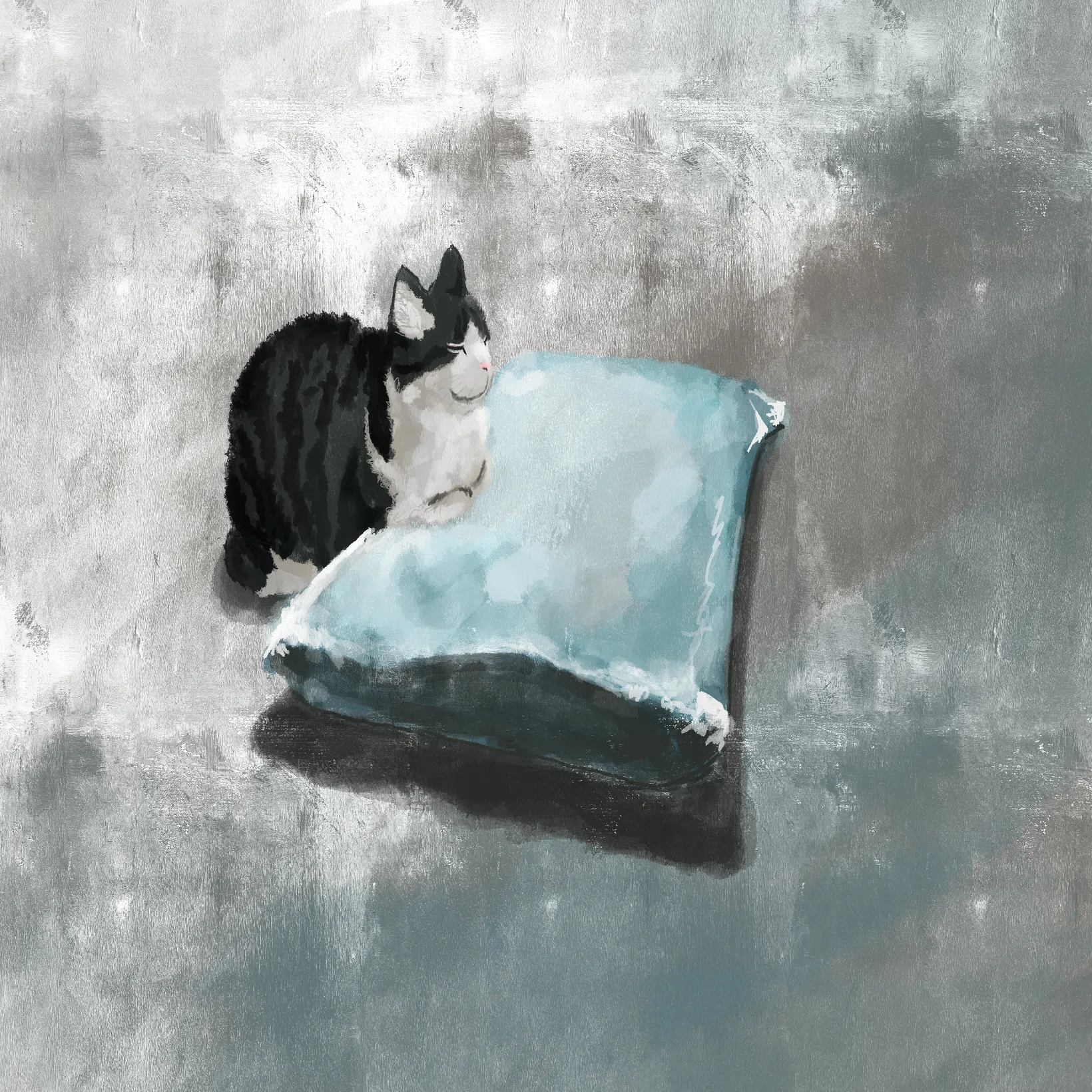 イラスト】くつろぐ猫描いてみた｜てんぷら さく子