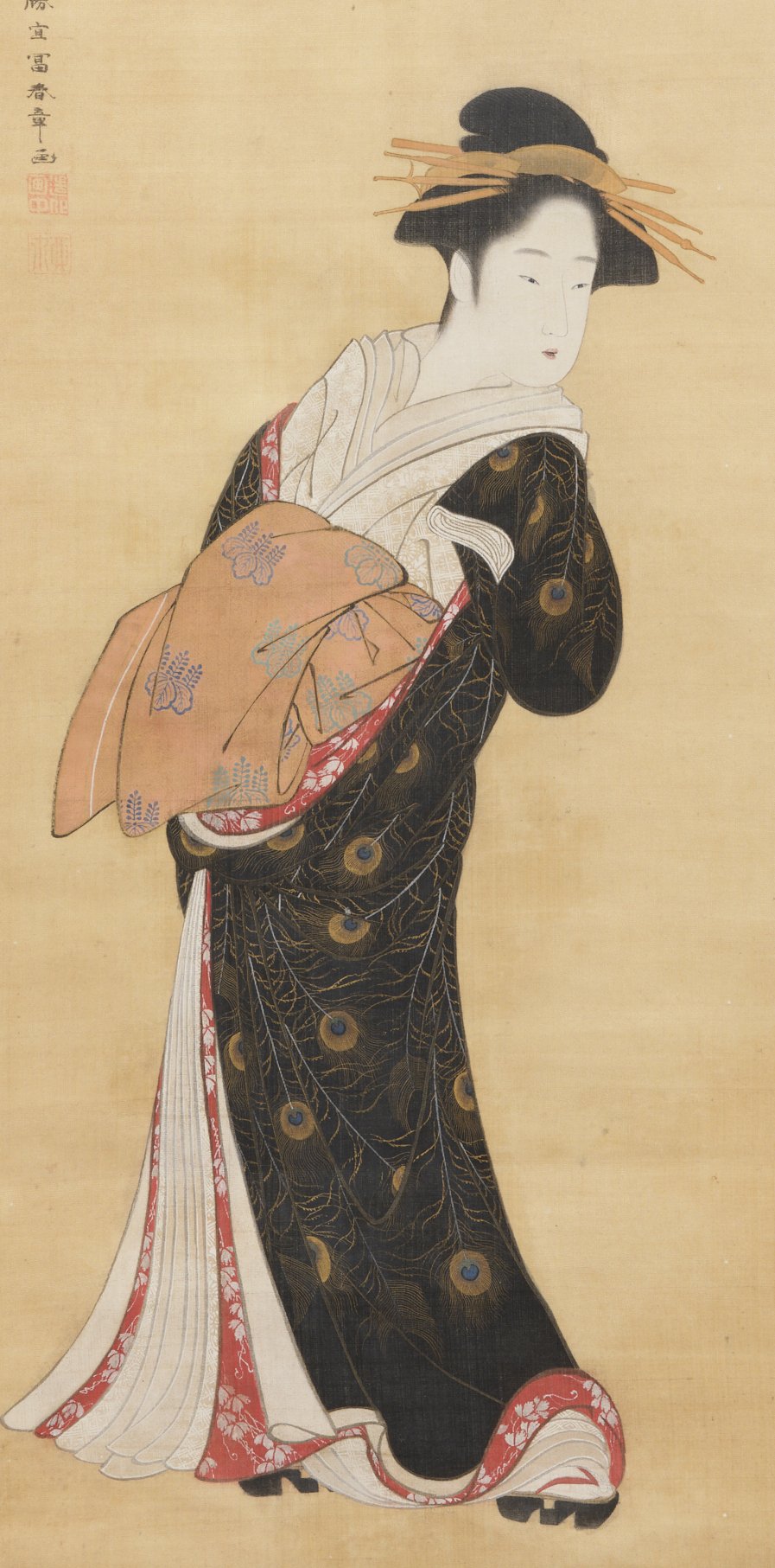 熟覧！ 勝川春章「花魁図」作品と表装｜太田記念美術館