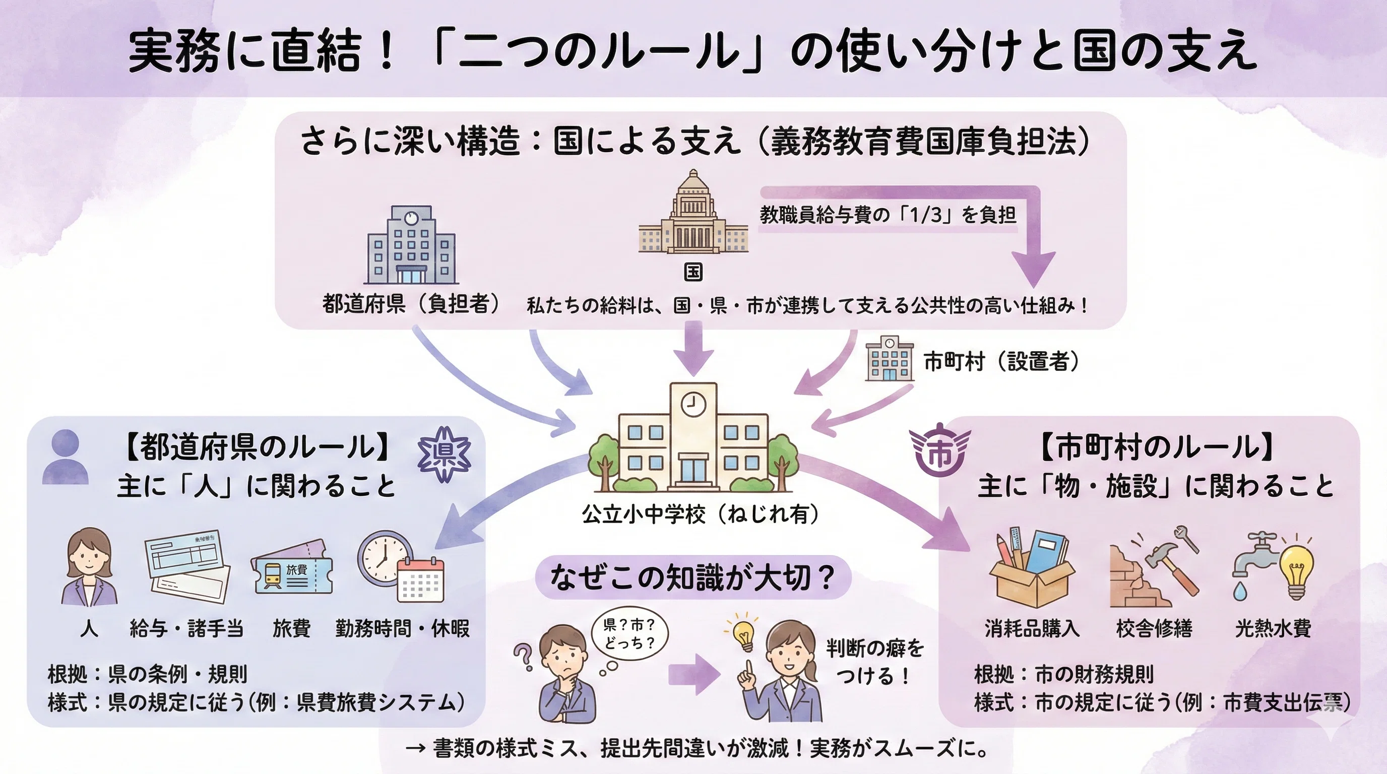 市町村の職員だけど、給料は県から？「設置と負担」の二重構造を理解