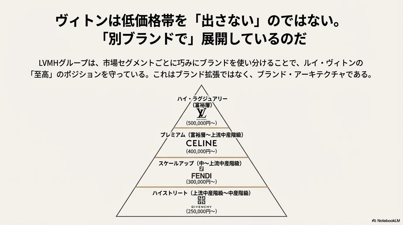 Ⅹ.「ルイ・ヴィトンが低価格ラインを出さない理由」—ブランド階層化