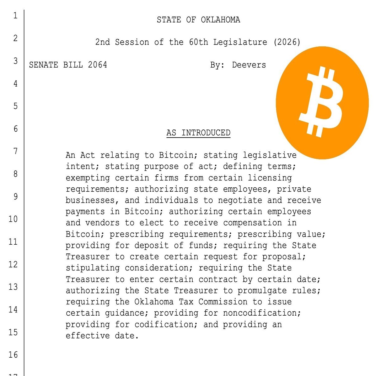 全米注目】オクラホマ州が“ビットコイン州”を目指す理由 〜SB2064が私たちの生活をどう変えるのか〜｜AURA MASTER