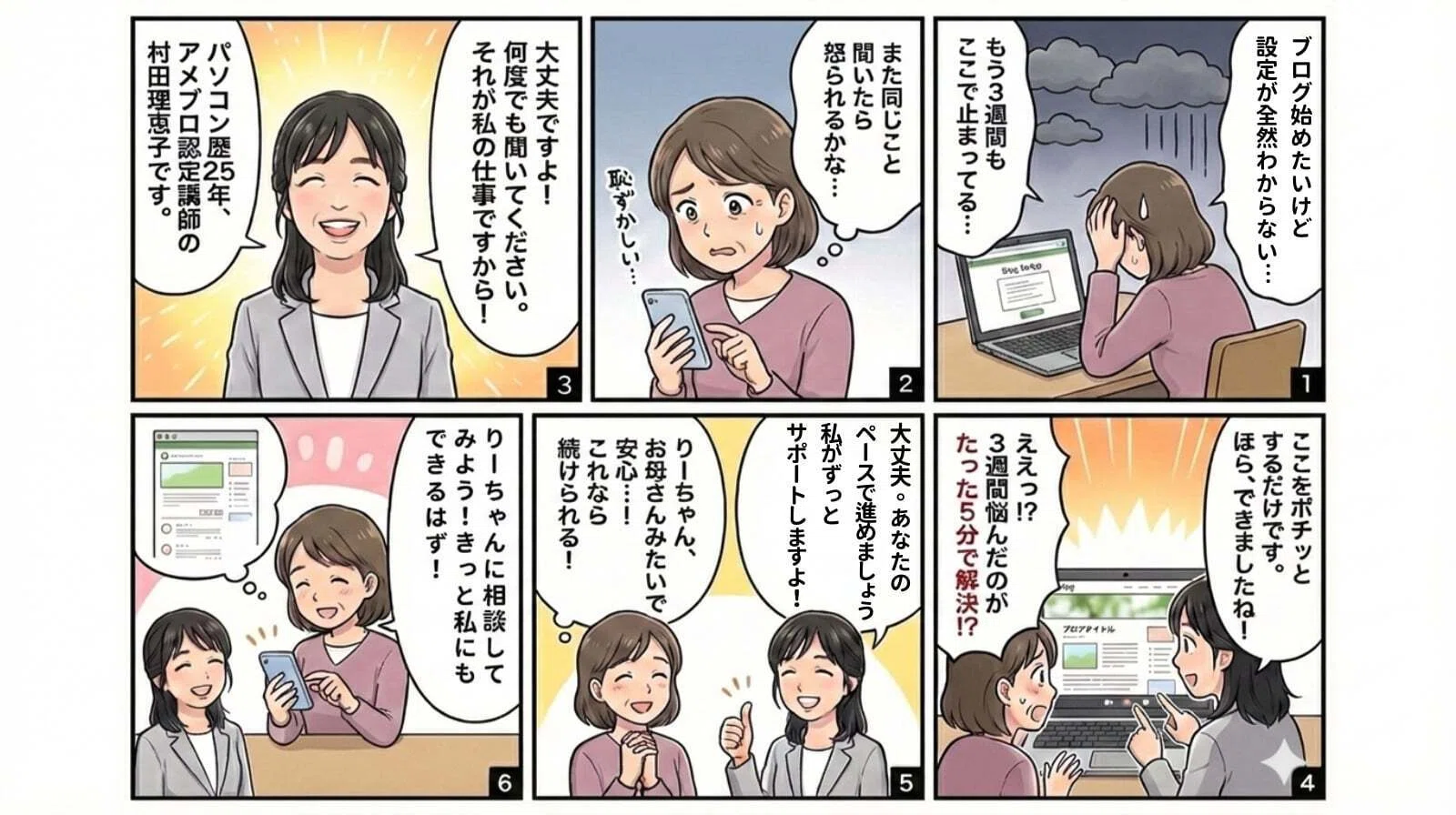 マンガで、あらためまして自己紹介を。｜村田理恵子＠デジタル営業秘書