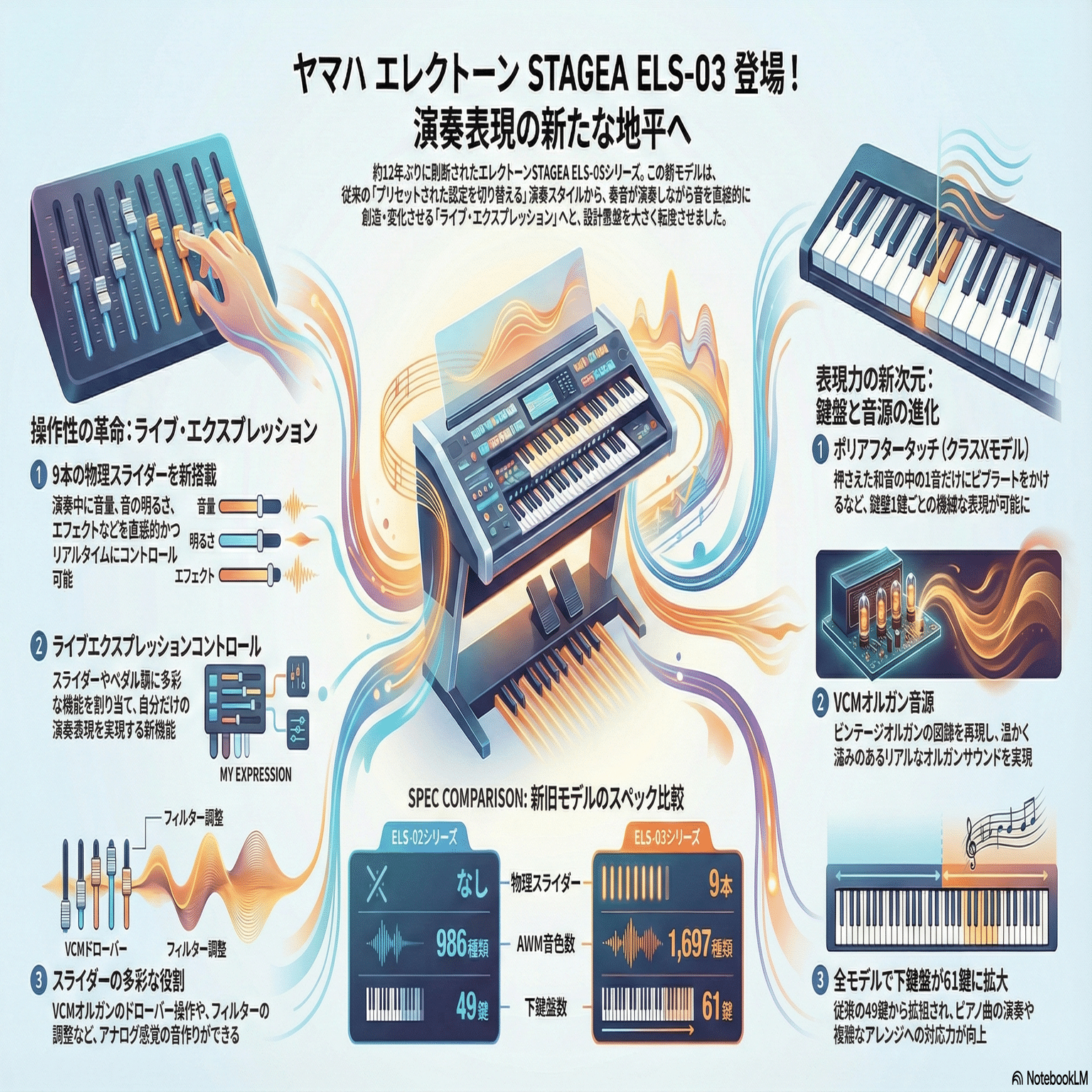エレクトーンステージアELS03シリーズ登場！新モデルの機能と個人的な