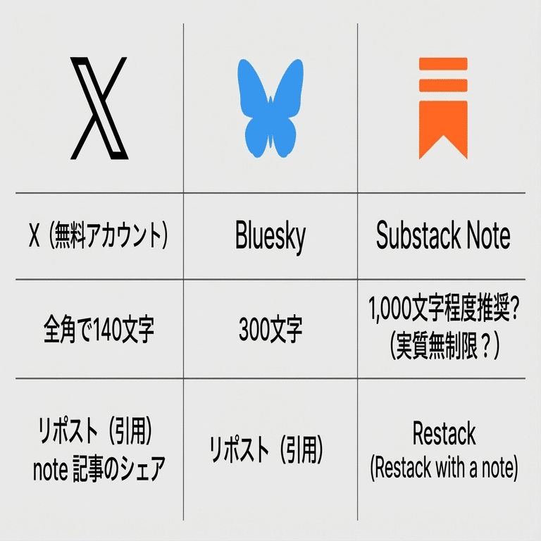 X（旧 Twitter）と Bluesky（と Substack Note）の使い分け｜normalsalt
