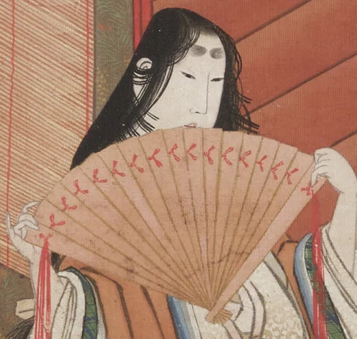 江戸時代 肉筆扇面画 10枚 古筆家鑑定 大和絵 源氏物語 源氏物語図3