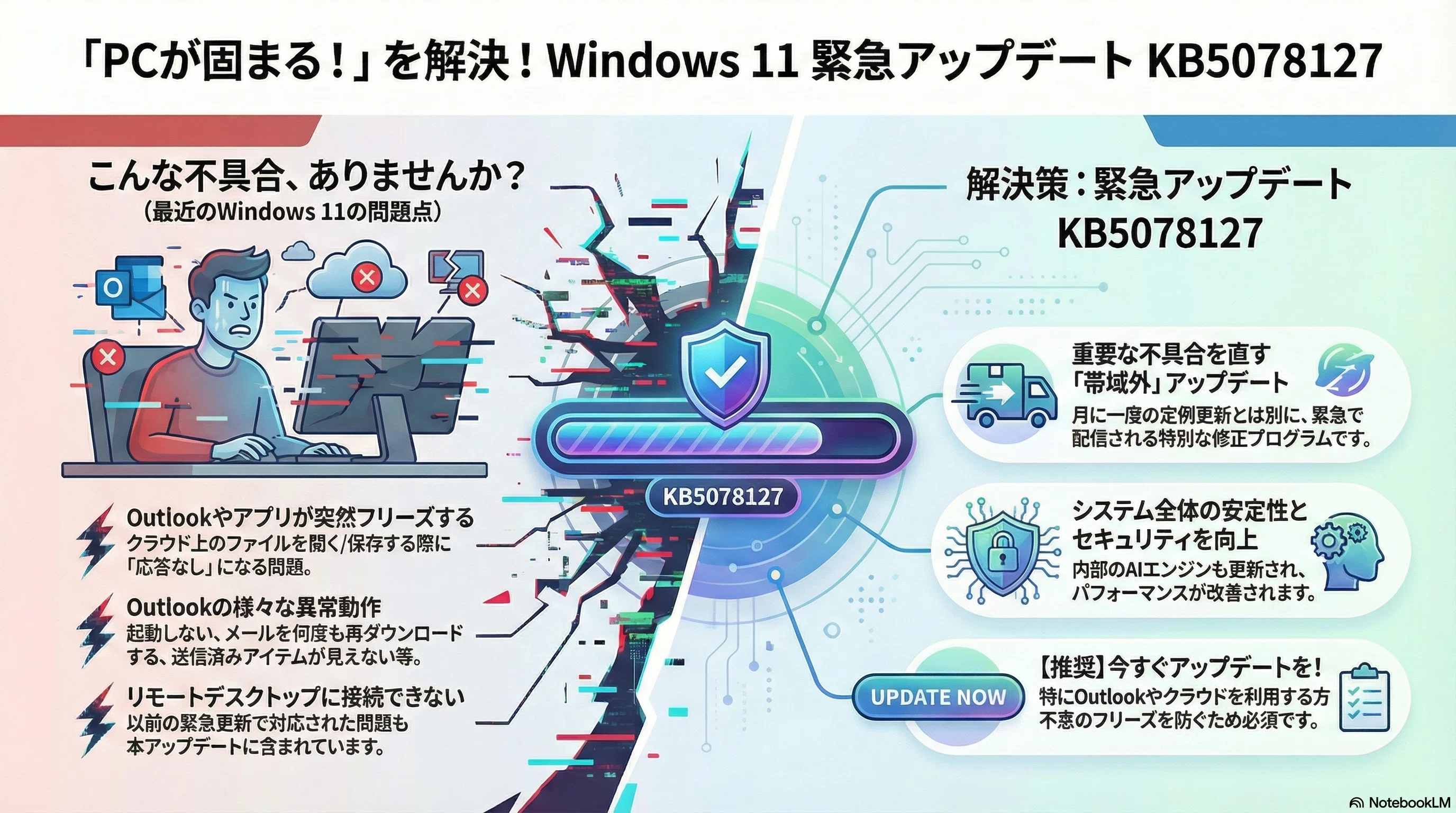 Windows 11緊急アップデート「KB5078127」配信開始！不具合修正と注意
