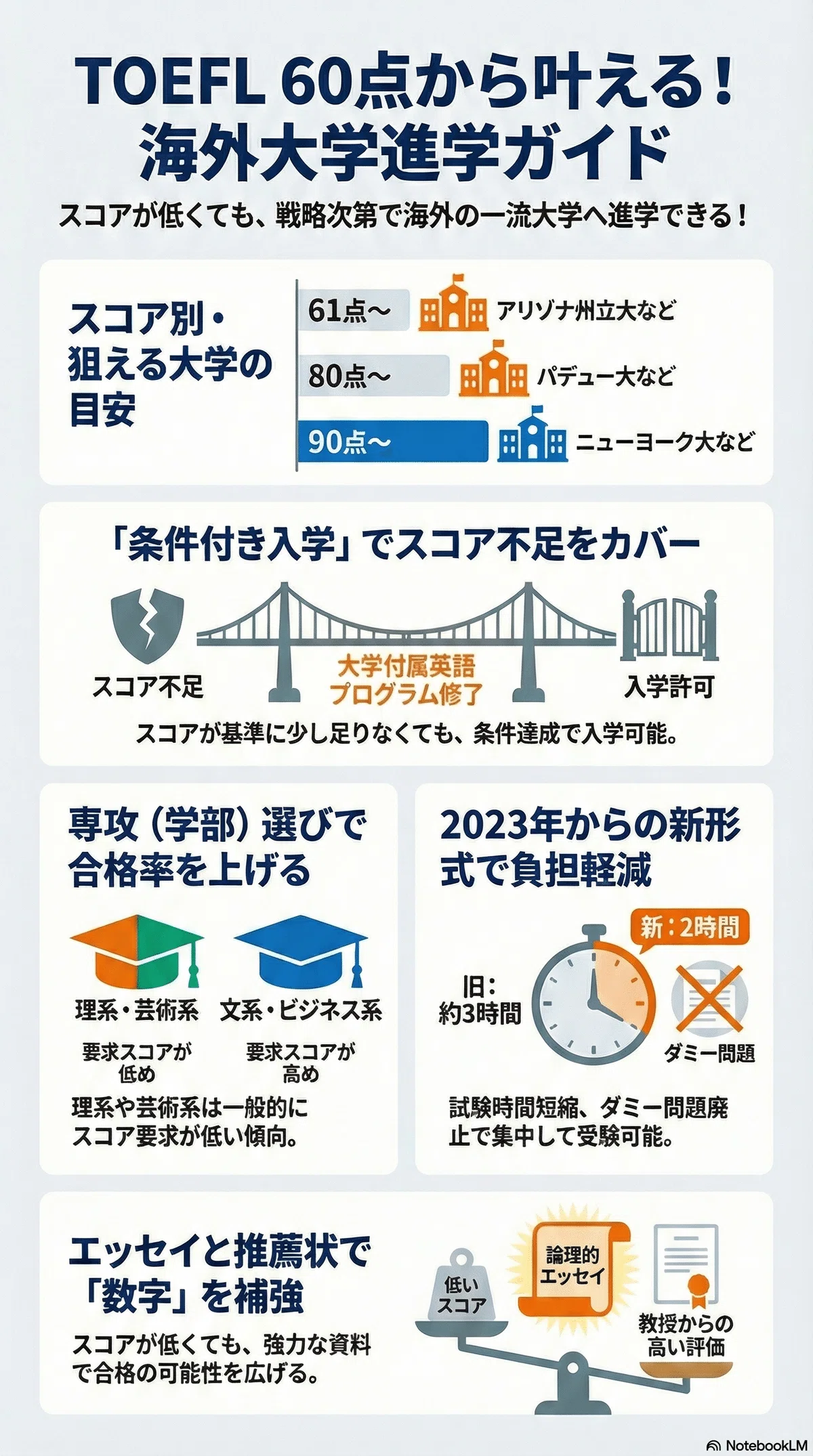 海外大学が求めるTOEFLスコアランキング 60点から狙える大学リスト キャリアを加速させる達成ガイド 資格 転職・副業