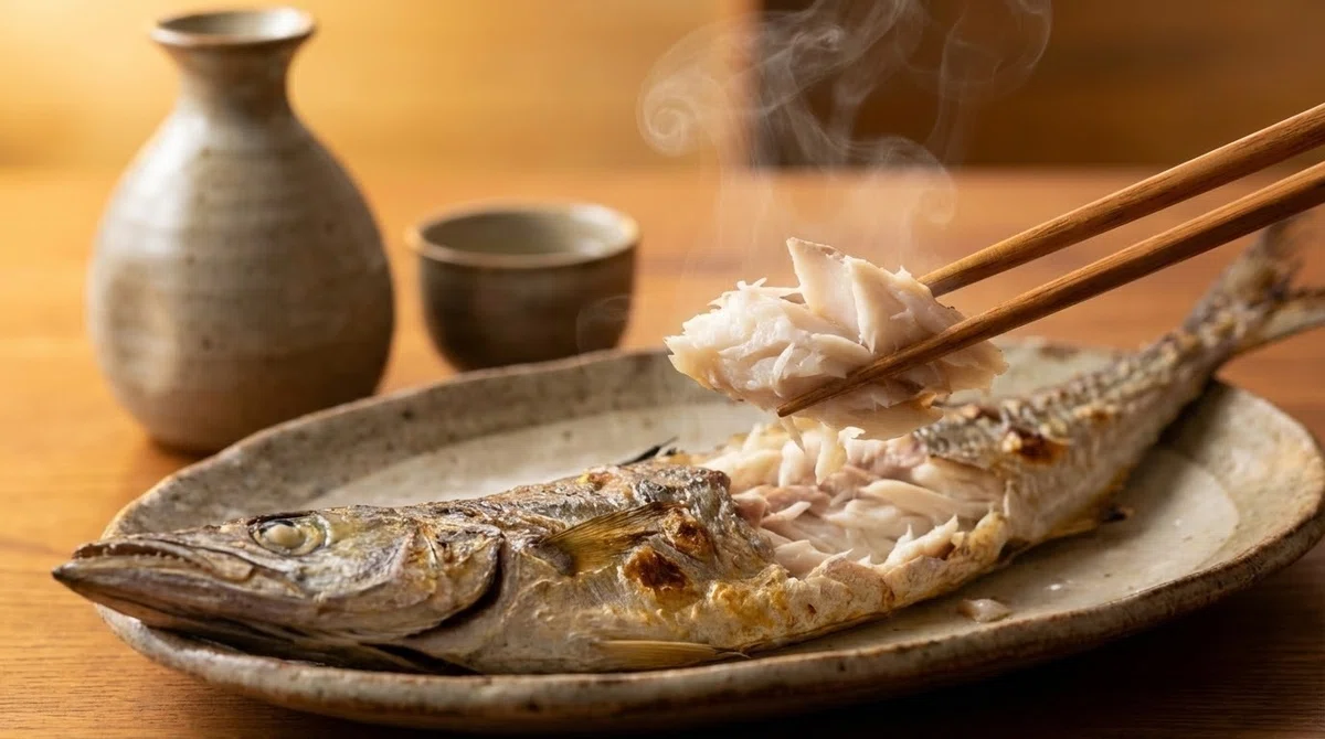 カマスの脂と塩気。これを流すために酒がある。