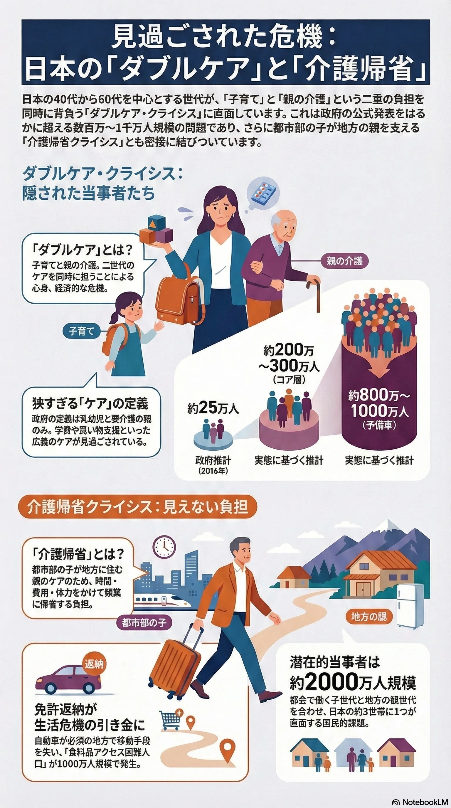 数千万人が当事者？ ダブルケア・クライシスと介護帰省クライシス