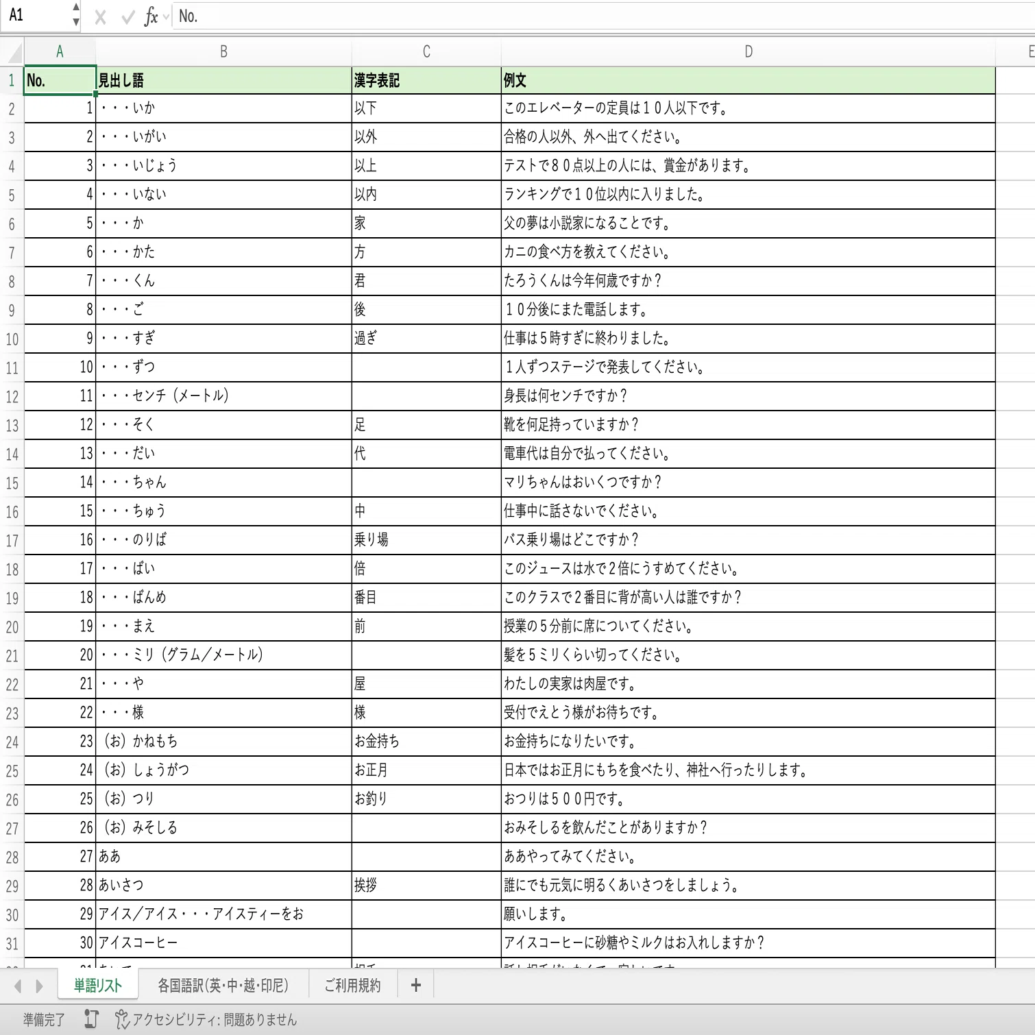 授業・宿題にそのまま使える【JLPT N4】語彙教材セット（教師用