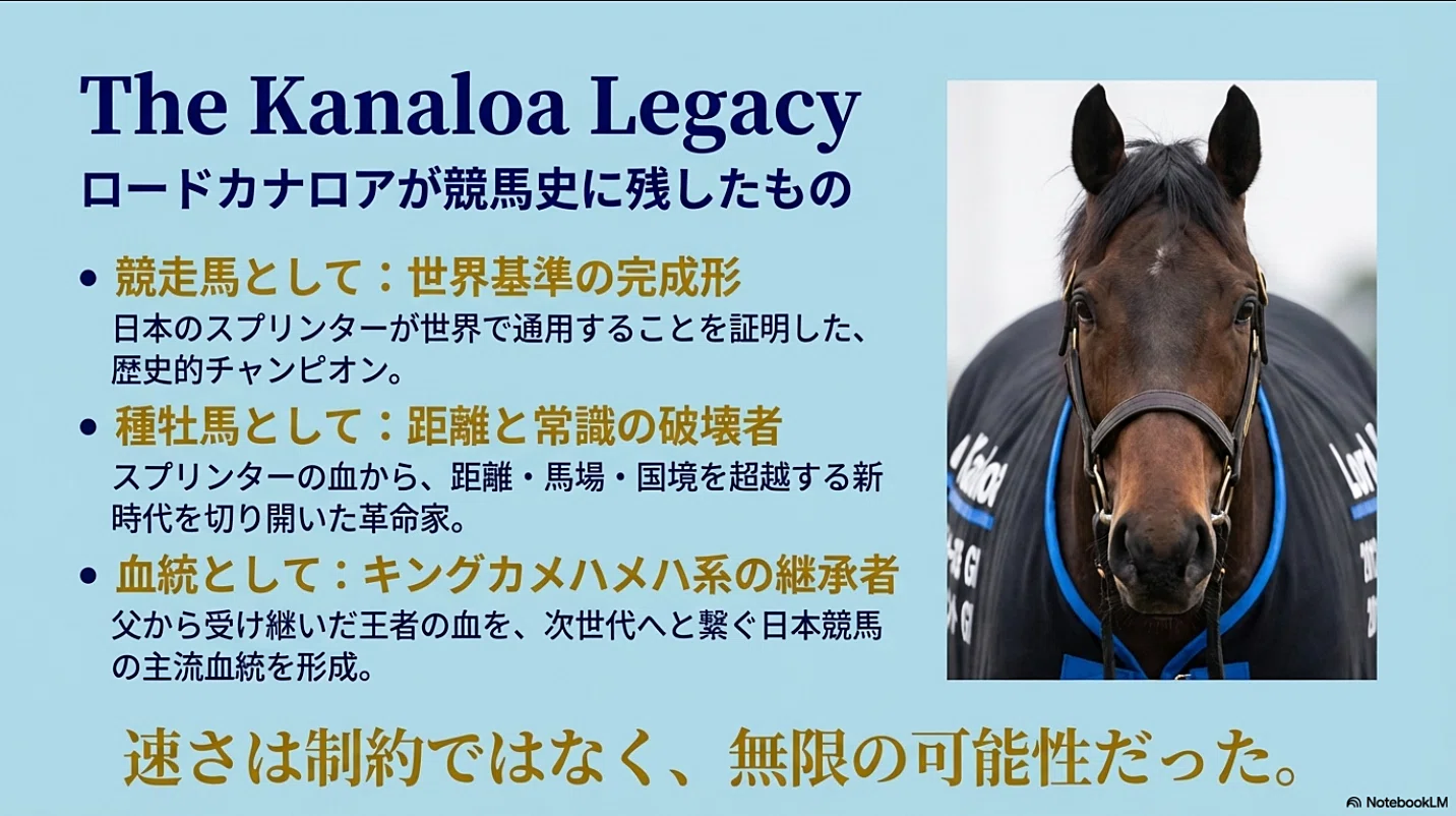 ロードカナロア ― 世界基準のスプリント王から、時代を創る大種牡馬へ