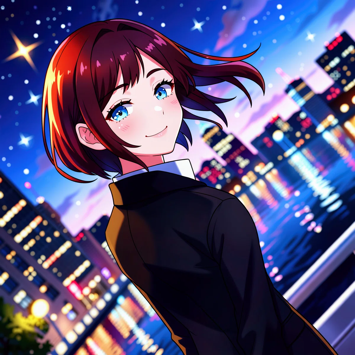 flux-2-klein-4b_clearで生成されたブレザーを着た女性のアニメイラスト