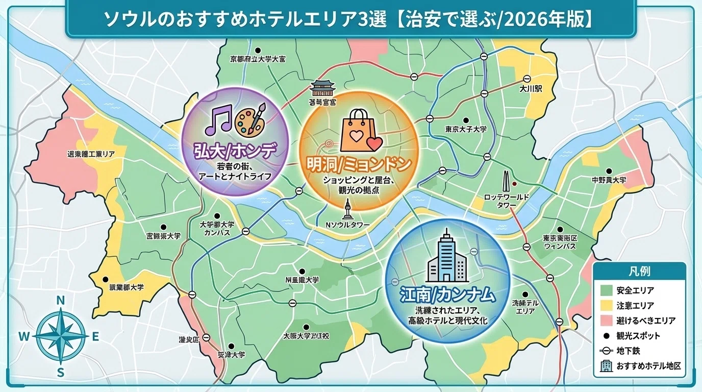 在住者解説｜ソウルのおすすめホテルエリア3選【治安で選ぶ/2026年版 