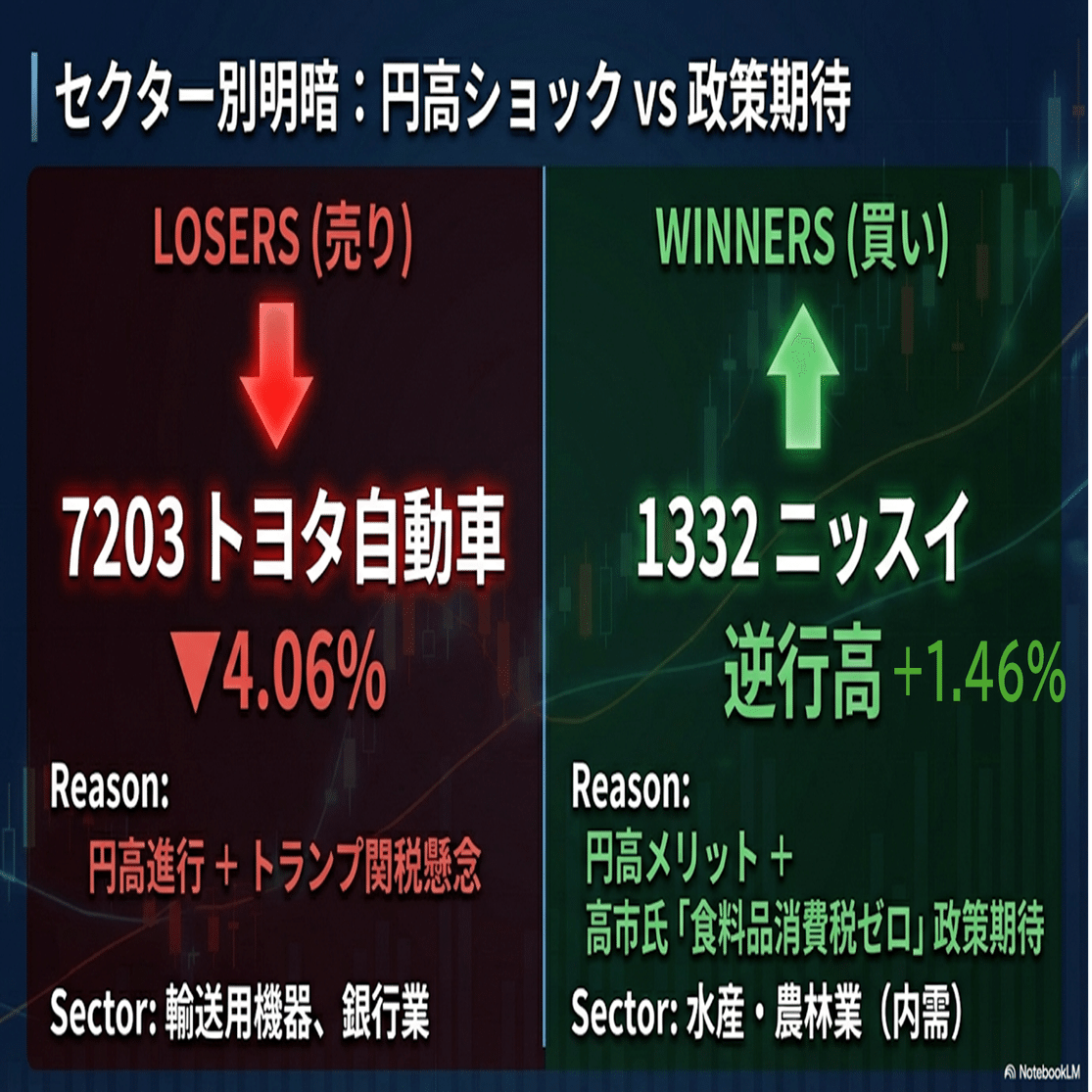 2026年1月26日】本日の株式市場：「NY連銀レートチェックで円急騰、円キャリートレードの巻き戻しに警戒!!」｜Desk Research  Design