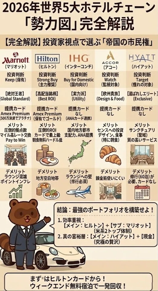 完全解説】2026年世界5大ホテルチェーンの「勢力図」を完全解説｜ぽる太
