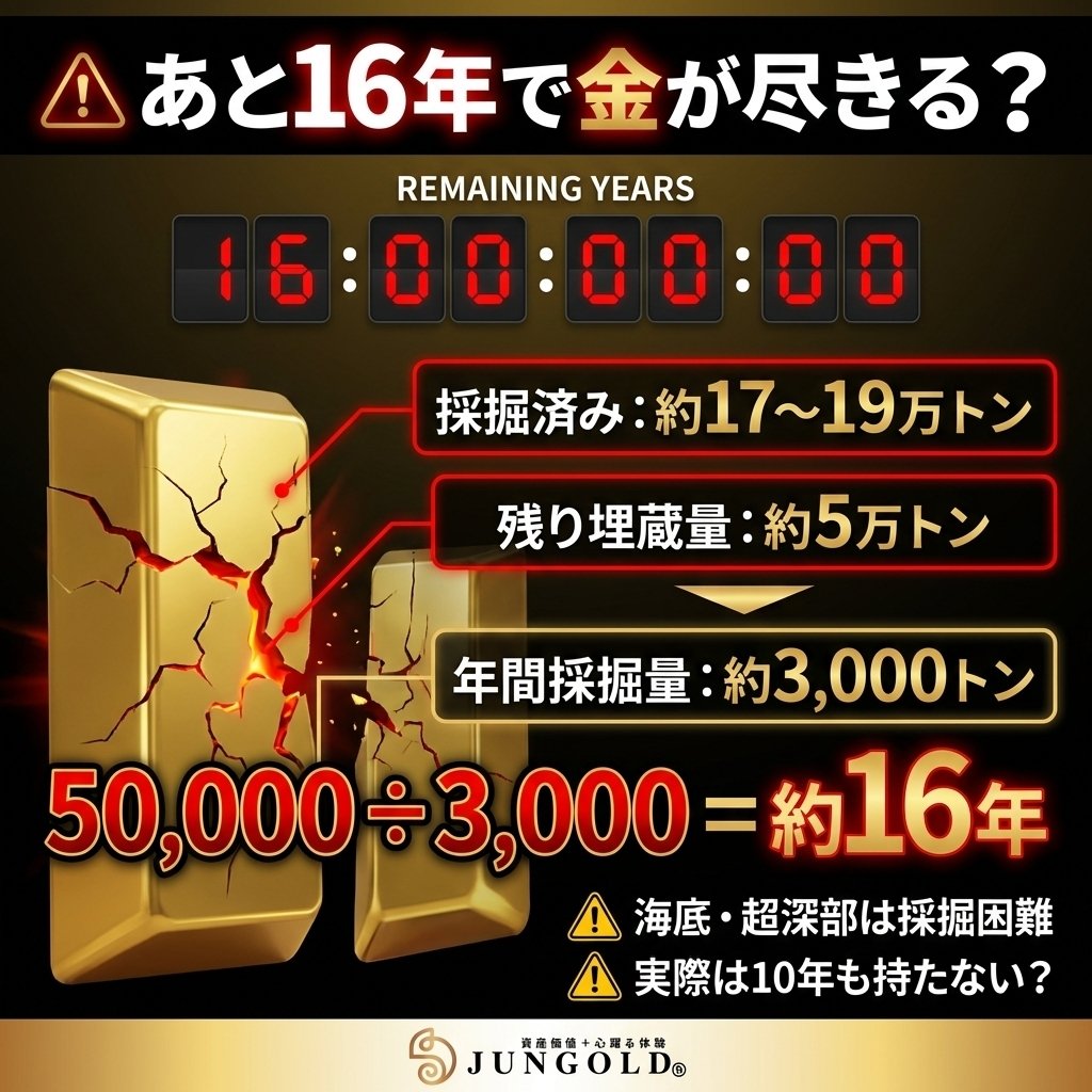 金」が無くなる？。あと16年のカウントダウン。2025年も続く、金相場