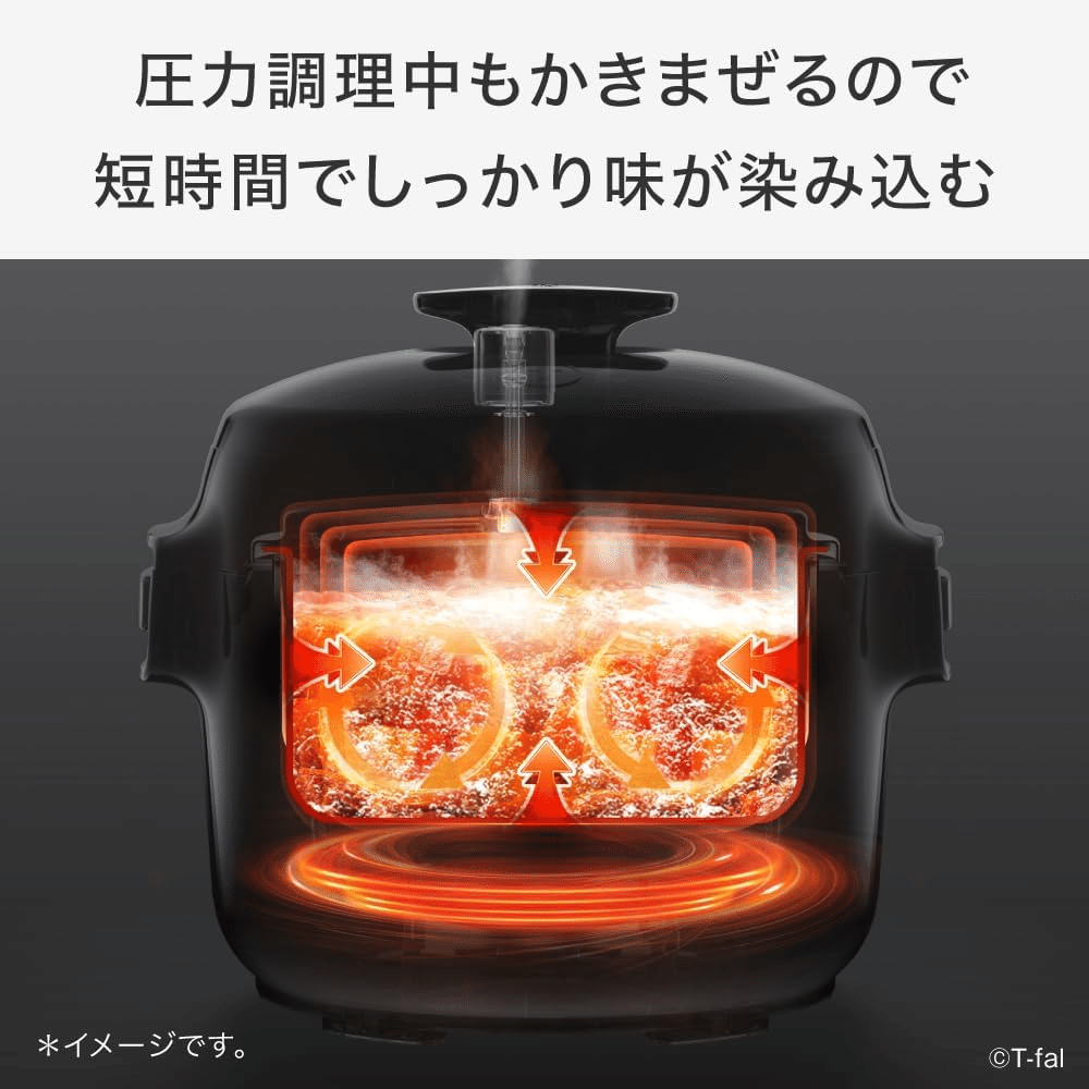 T-fal ラクラ・クッカー コンパクト ラクラ・クッカー コンパクト電気圧力鍋（1台12役） ブラック CY3518JP