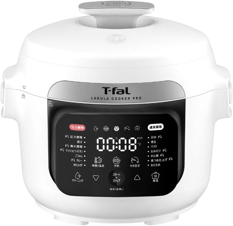 T-fal ラクラ・クッカー コンパクト ラクラ・クッカー コンパクト電気圧力鍋（1台12役） ホワイト CY3511JP