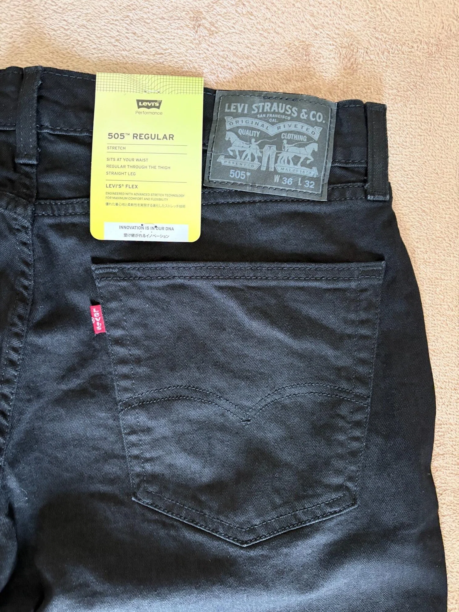 リーバイス 505™ レギュラーフィット ジーンズ ブラック 品番 
