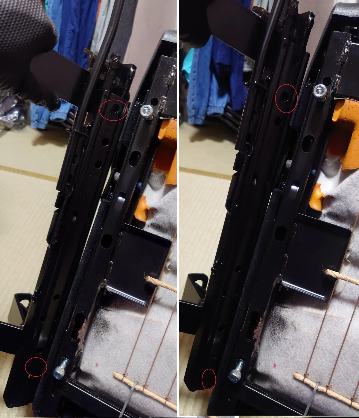 [DIY Miracle] A Recaro seat sitting in the Japanese-style room, a storm ...