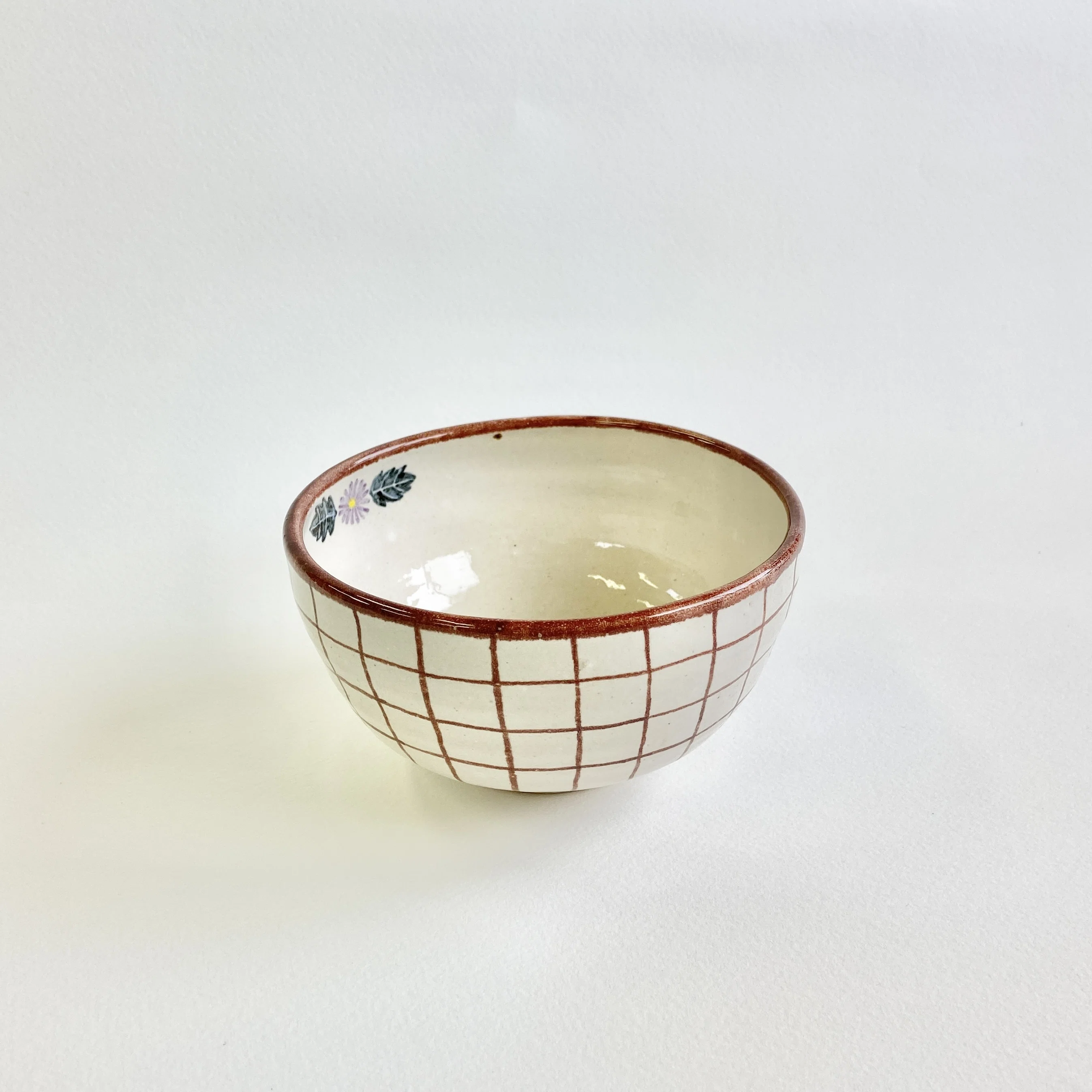 1月の制作：グラフチェックの茶碗｜藍菖窯｜RanSho-gama