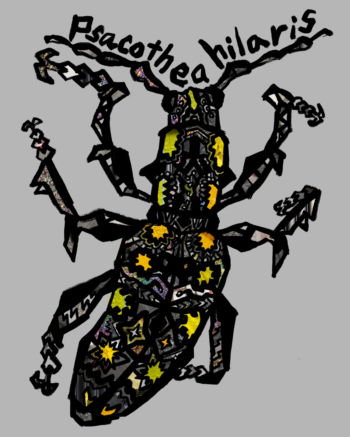 Pretty Yellow Sticker ansects Yellow-spotted Longhorn Beetle|6411radio