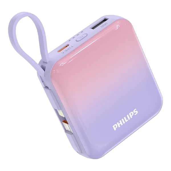 バッテリー 5000mah Philips モバイルバッテリー プラグ付き Philips