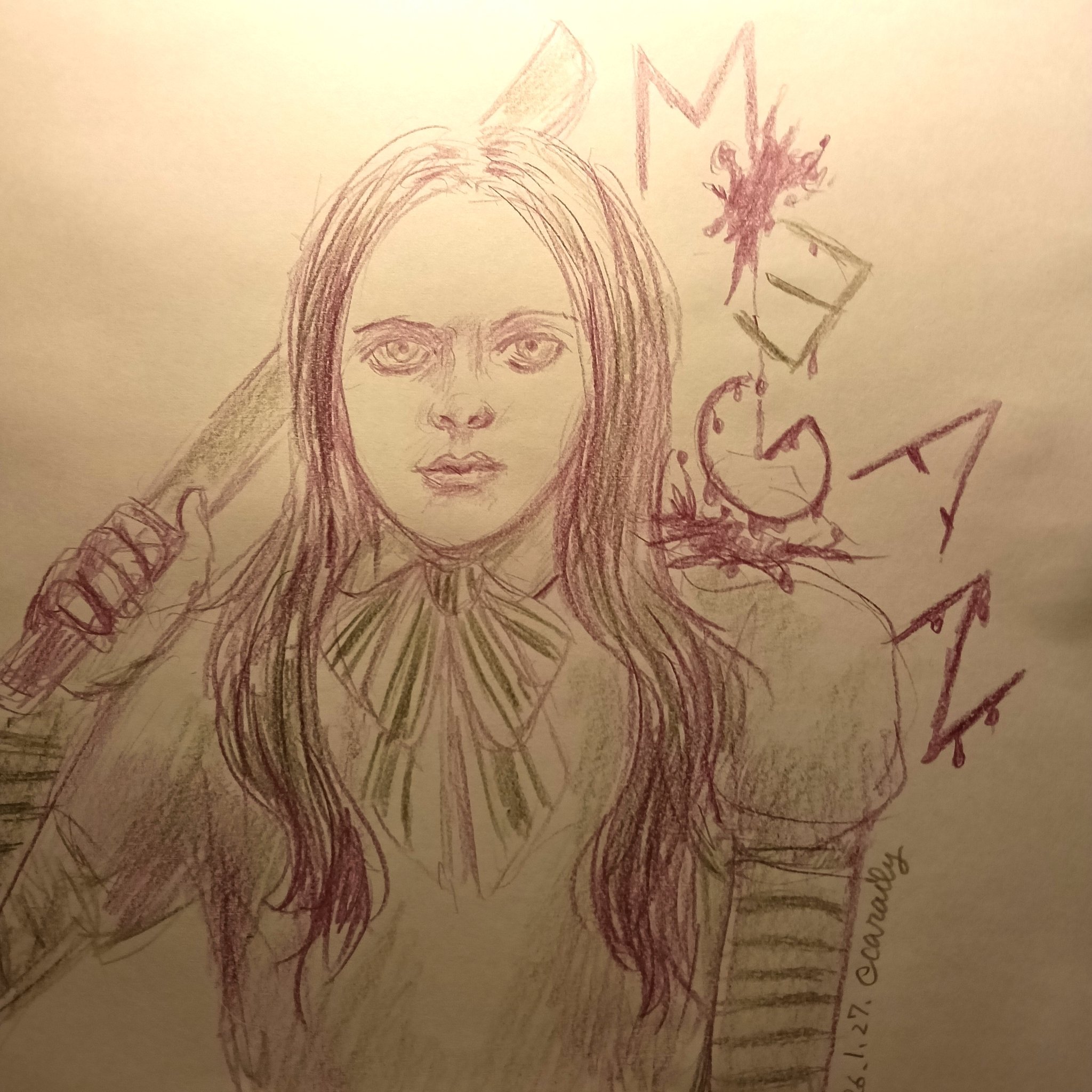 色鉛筆画0127｜エカレエリ@詩-絵-自主制作