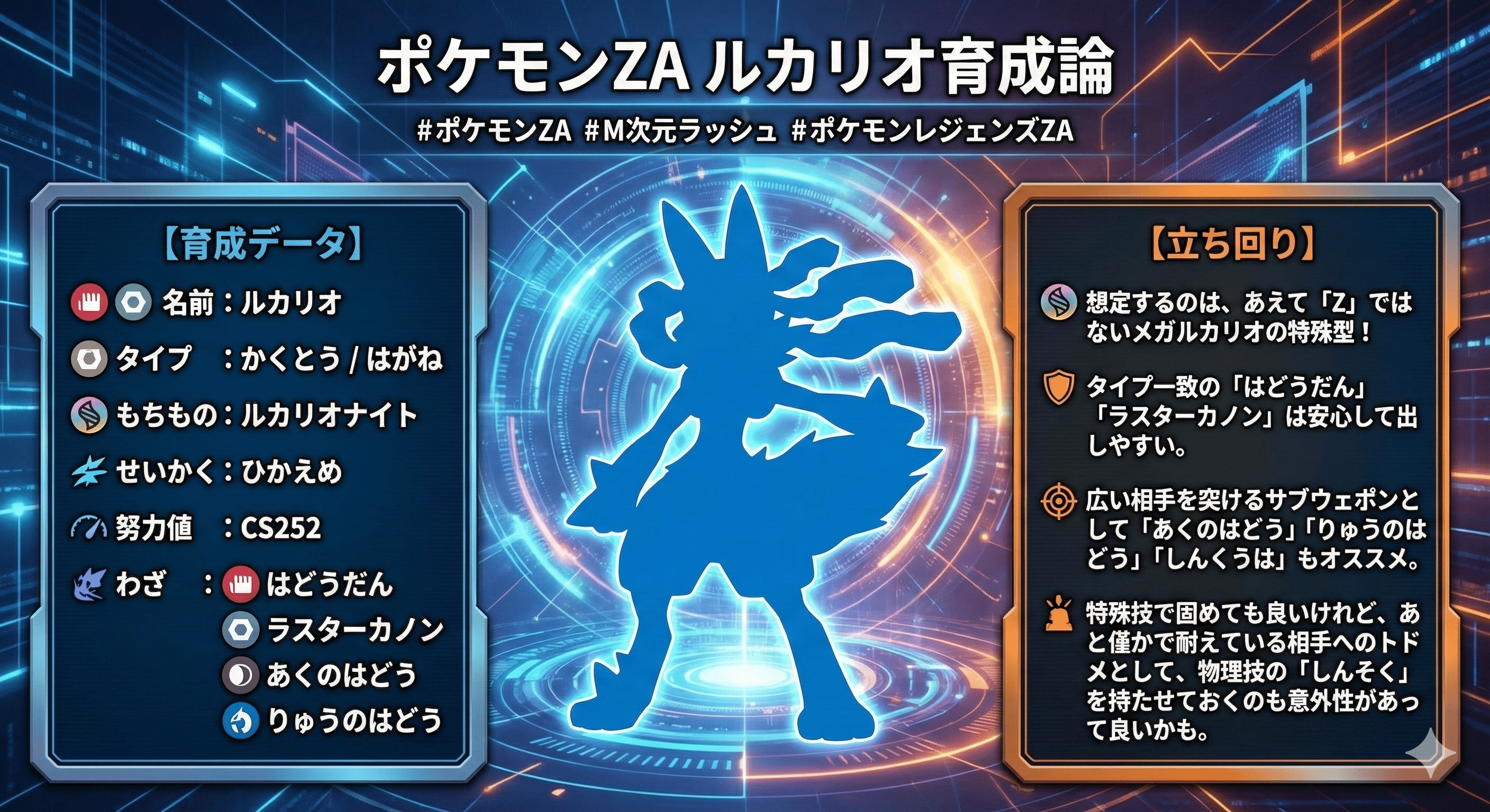 ルカリオ育成論【ポケモンZA】特殊アタッカー型｜マツモトくん