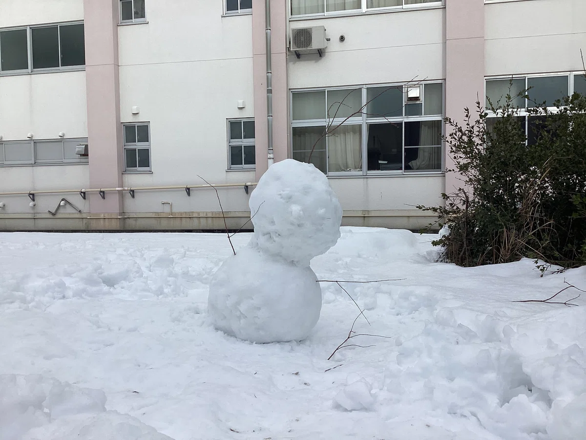 雪だるま出現~雪だるまが見つめる先は?~|新潟県立新潟東高等学校
